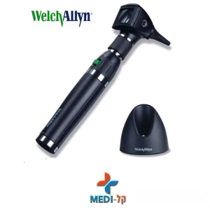 אוטוסקופ וילש אלין ידית ליתיום  Lithium 3.5V Otoscope Set WELCH ALLYN נטען שולחני