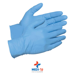 כפפות ניטריל כחולות ללא אבקה – 100 יחידות חזקות באיכות רפואית