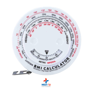 סרט מדידה BMI 1 מטר עם מחשבון מובנה – מדידה וחישוב מדד גוף בקלות