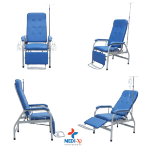 כורסא ללקיחת דמים ומתן עירוי 3 חלקים ריקליינר עם עמוד אינפוזיה