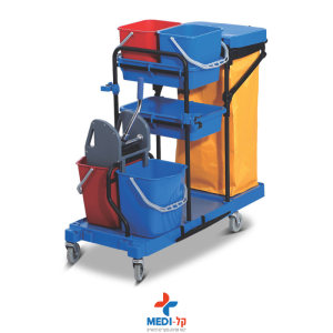 עגלת נקיון מקצועית מוסדית עגלת ניקיון MULTI FUNCTIONAL JANITOR כולל מסחטה