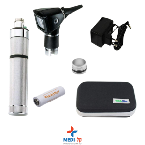 סט אוטוסקופ וילש אלין WELCH ALLYN 3.5V עם ידית ניקל קדמיום – ערכה מלאה מקצועית