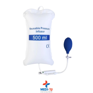 שרוול עירוי בלחץ 500 סמ"ק עם שעון מדידה ופריקה