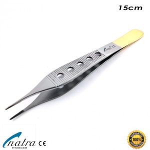 ADSON Tissue Tweezer - 15cm Serrated Tip, Stainless Steel, For Dental & Surgical Use, 3-Year Warranty