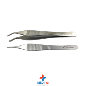 Adson Tissue Forceps 12 cm 1x2 Teeth – Surgical Tweezers פינצטה ראש ישר או עקום לפי בחירה ( תוצרת NATRA גרמניה )