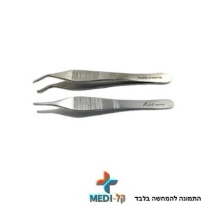 Adson Tissue Forceps 12 cm 1x2 Teeth – Surgical Tweezers פינצטה ראש ישר או עקום לפי בחירה ( תוצרת NATRA גרמניה )