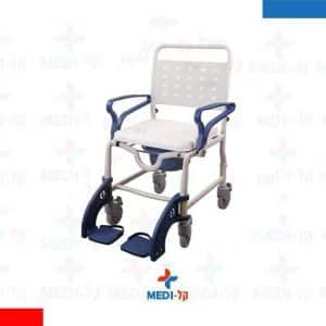 כסא רחצה שירותים למקלחת נע עם גלגלים ידייות פריק פריק FLIP UP